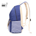 sac à école nombril bleu vintage en toile en toile de coton